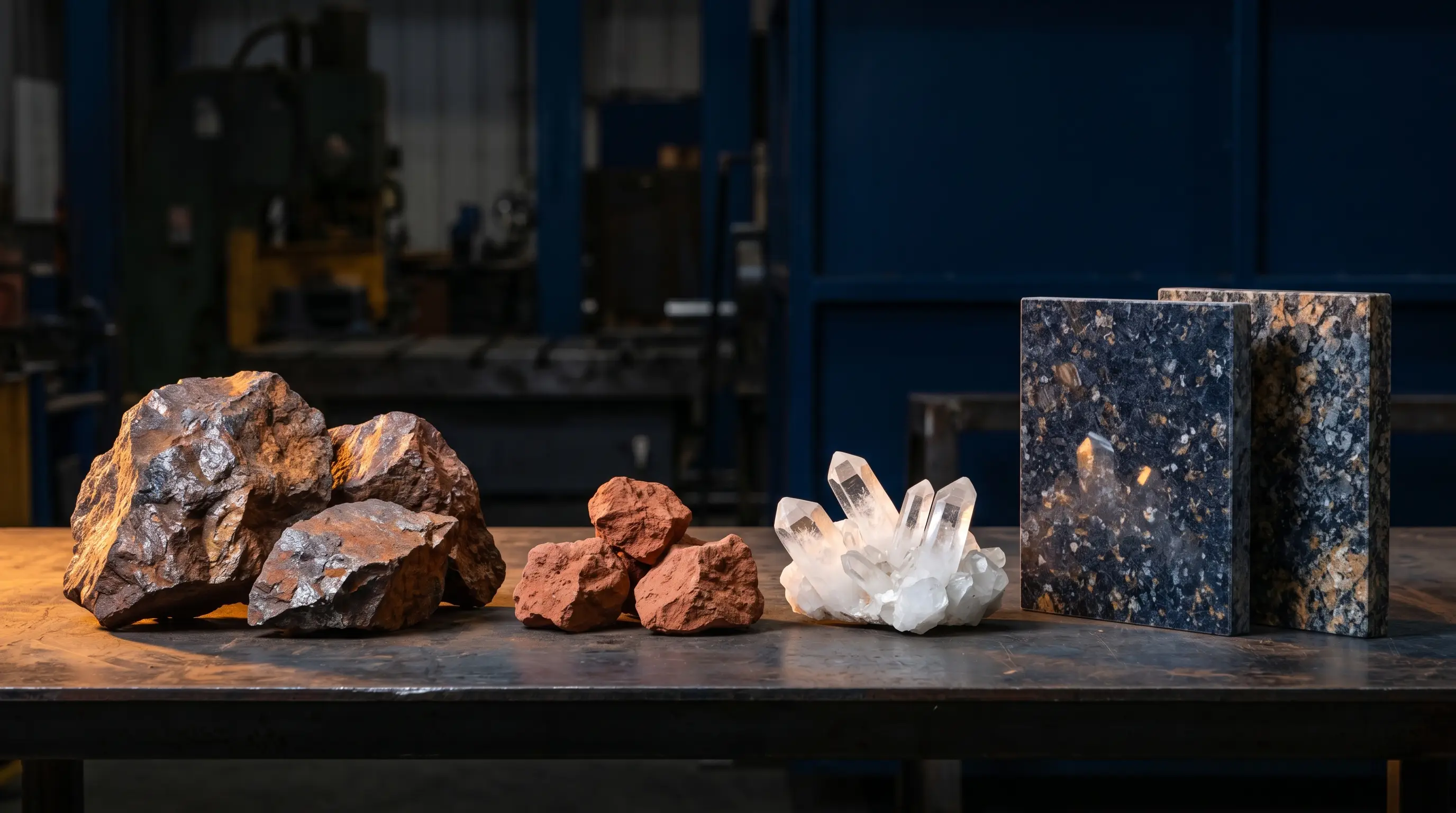 Minerals and ores export supplier Nexport India — iron ore, quartz and granite